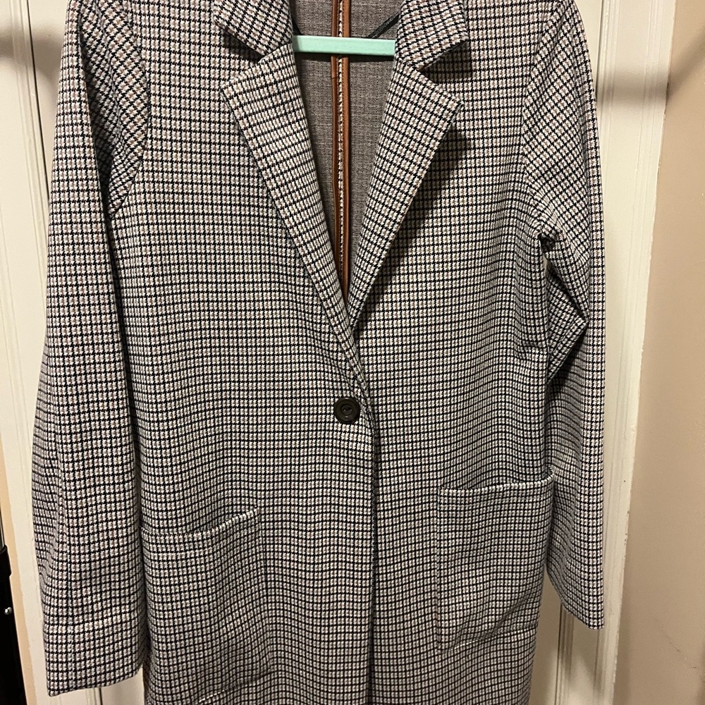 Philosophy Black and White Checkered Blazer